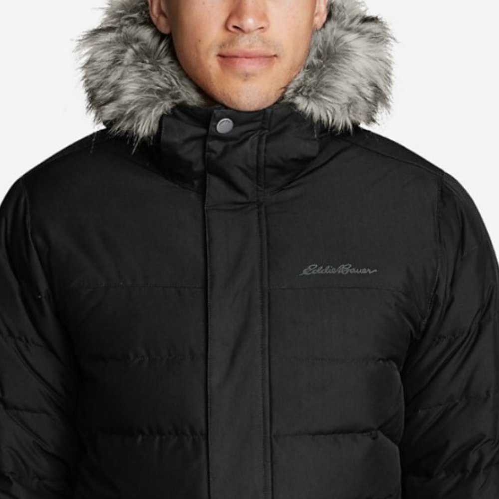 NEW Men's Eddie Bauer Boundary Pass Hooded Parka XXL 2XL Black